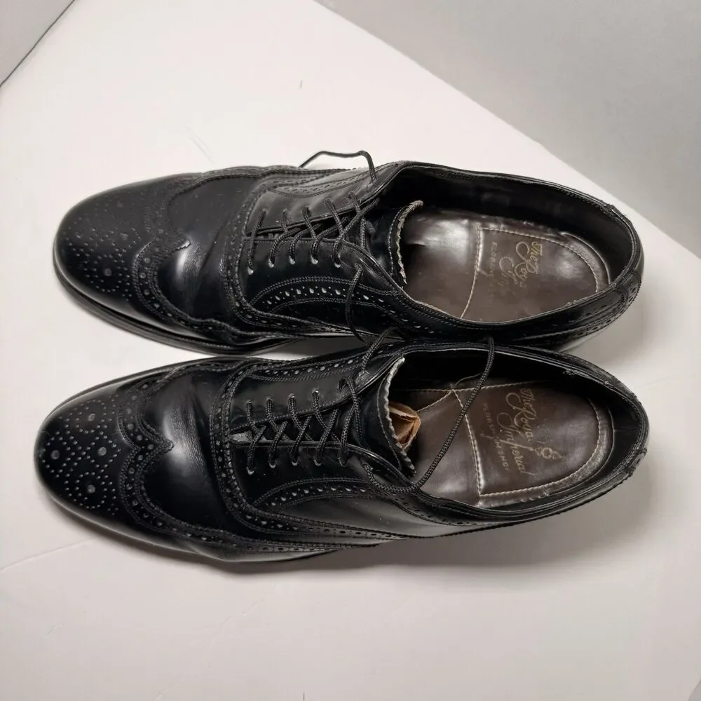 VTG Florsheim Royal Imperial Shop Black Wingtip Oxford Dress Shoes Men’s Sz 9.5